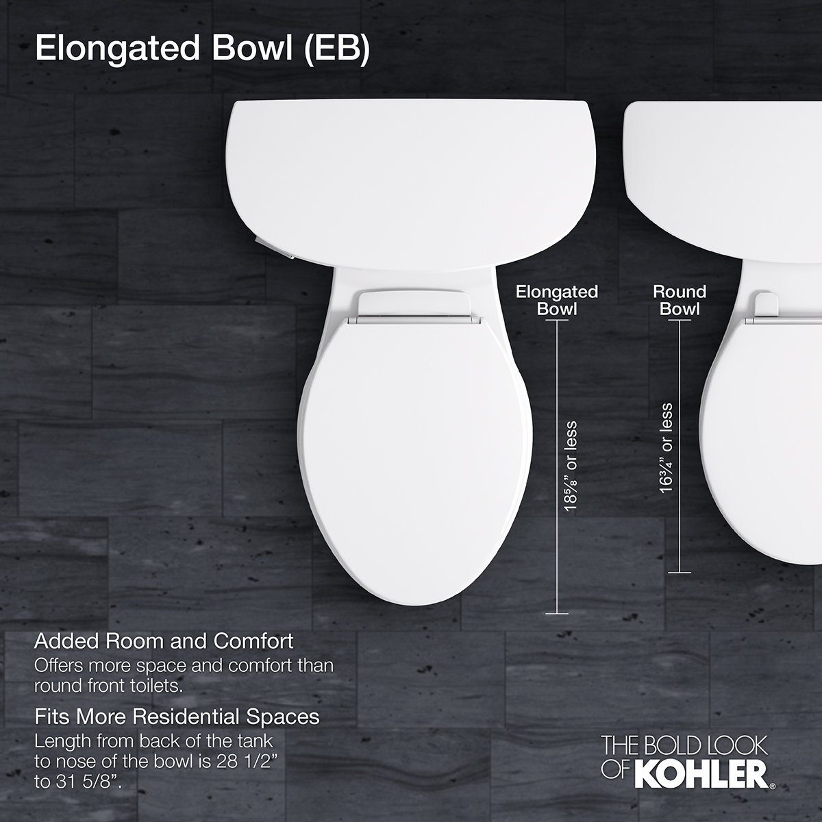 Kohler Highline Tall Elongated Tall Toilet Bowl With Exposed Trapway
